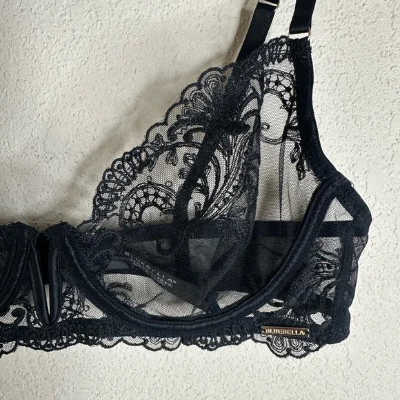 Bluebella Marseille black sheer Bra underwire size 34C - Picture 3 of 6